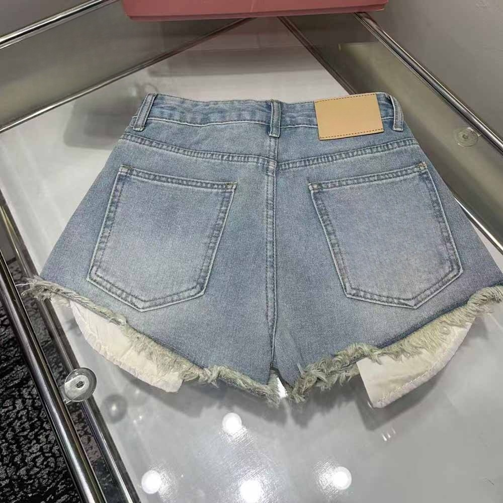 Women's new casual Joker Raw Edge Design Denim Shorts