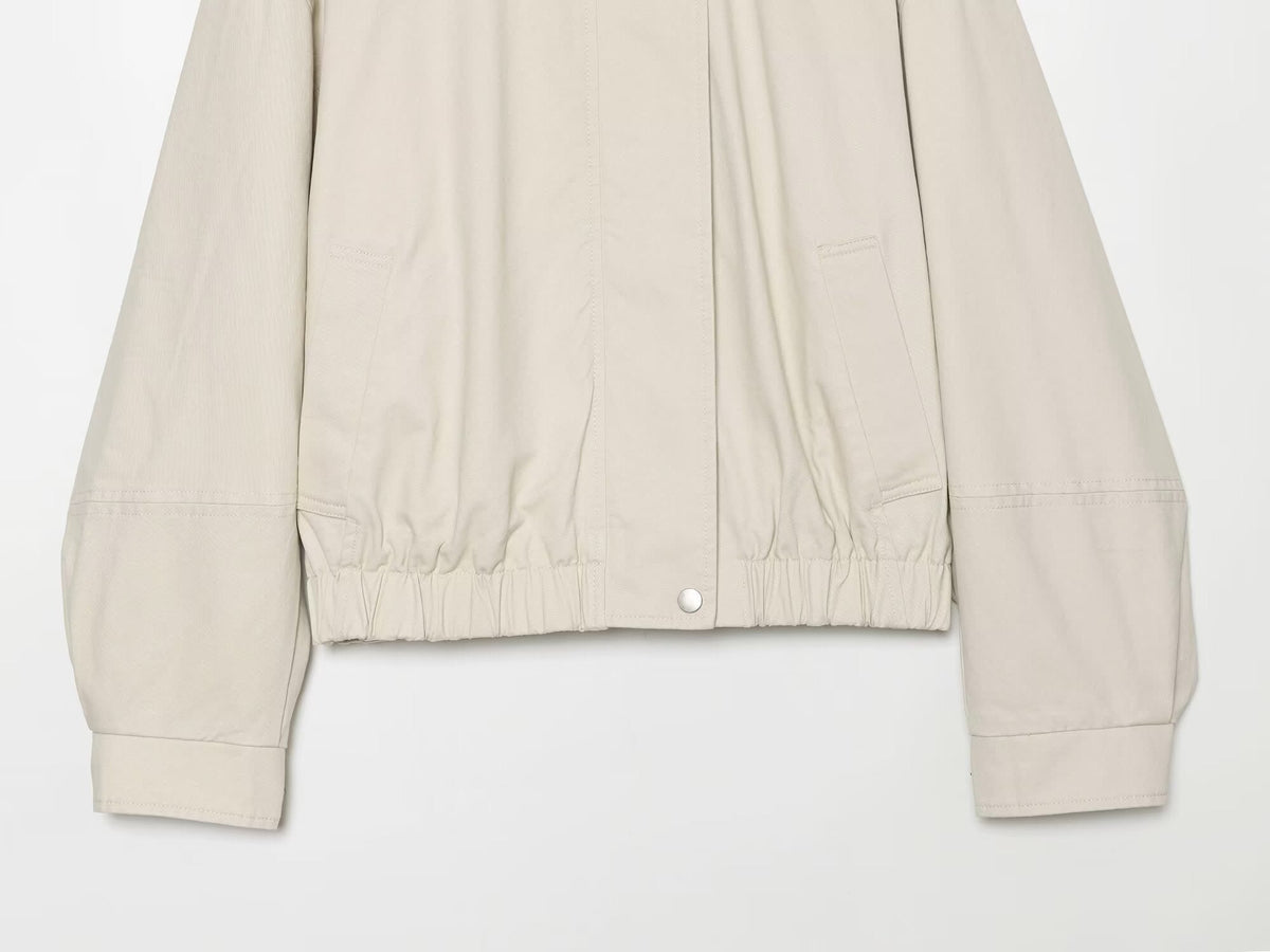 Women's standing collar elastic waisted cotton Coat