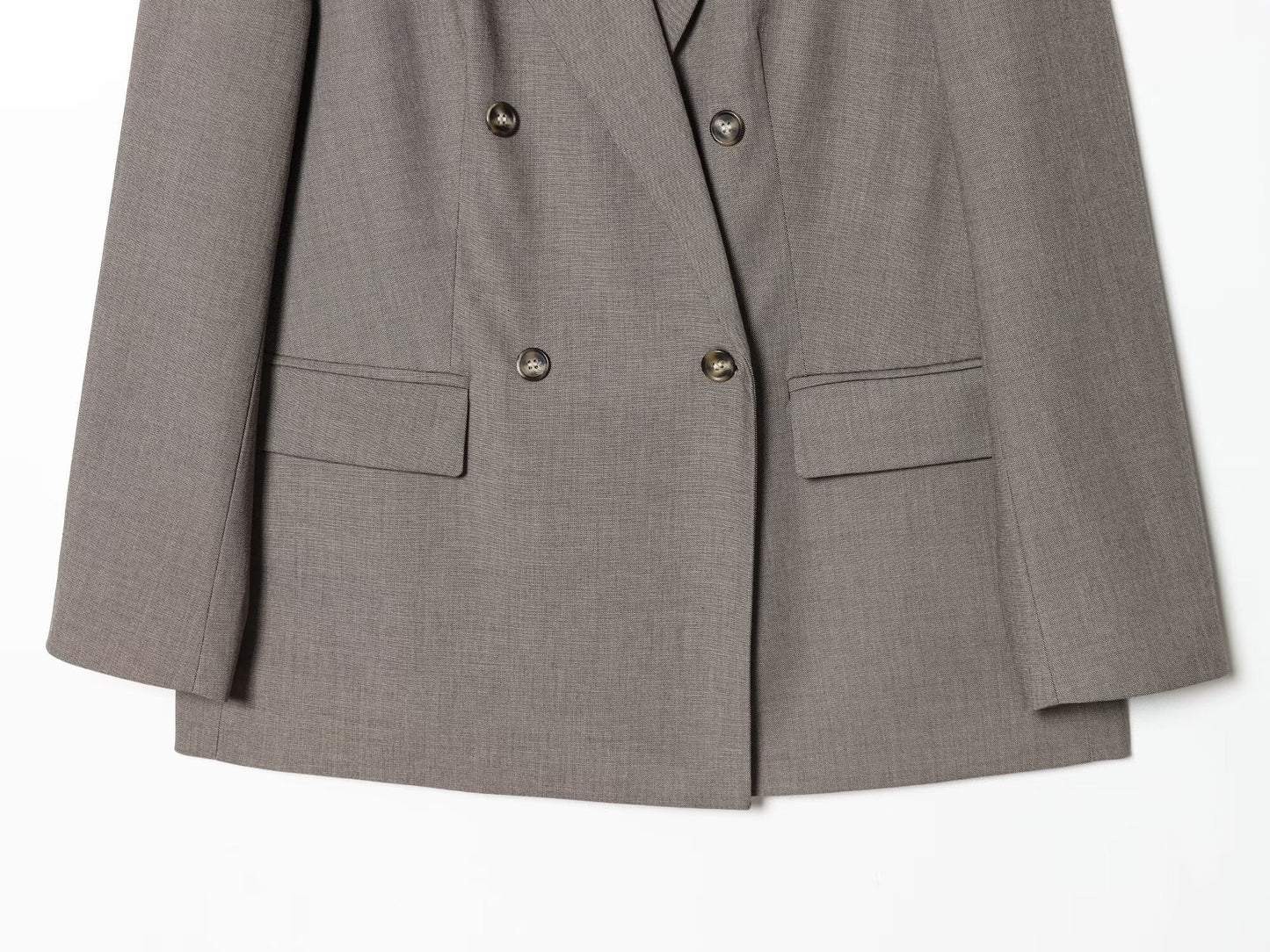 Women's loose double breasted lapel Blazer Coat +Pants