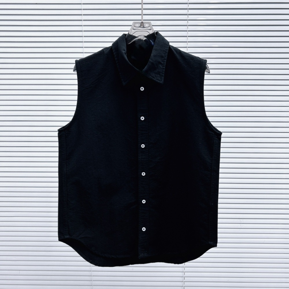 Women's new stylish sleeveless shirt lapel embroidered vest