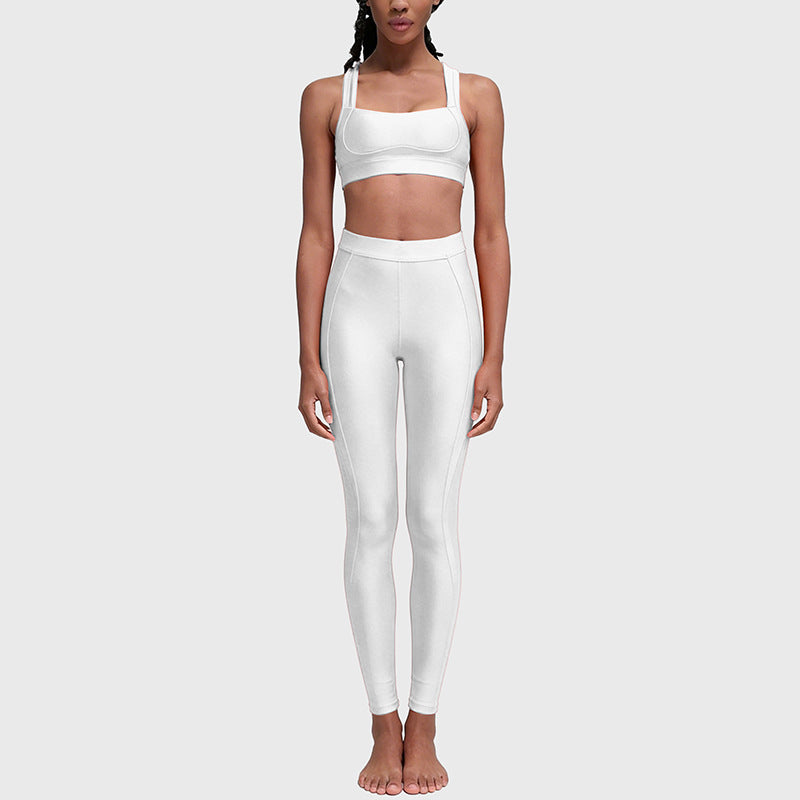 Women's new beautiful back sports bra high waist hip pants suit