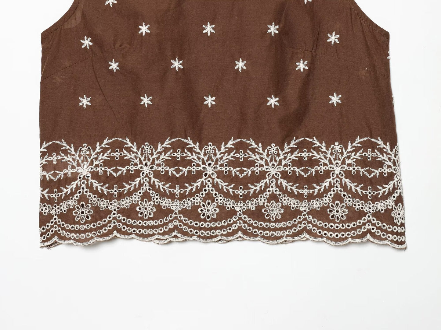 suit Women's 2 pieces hollowed out embroidered top+Skirts
