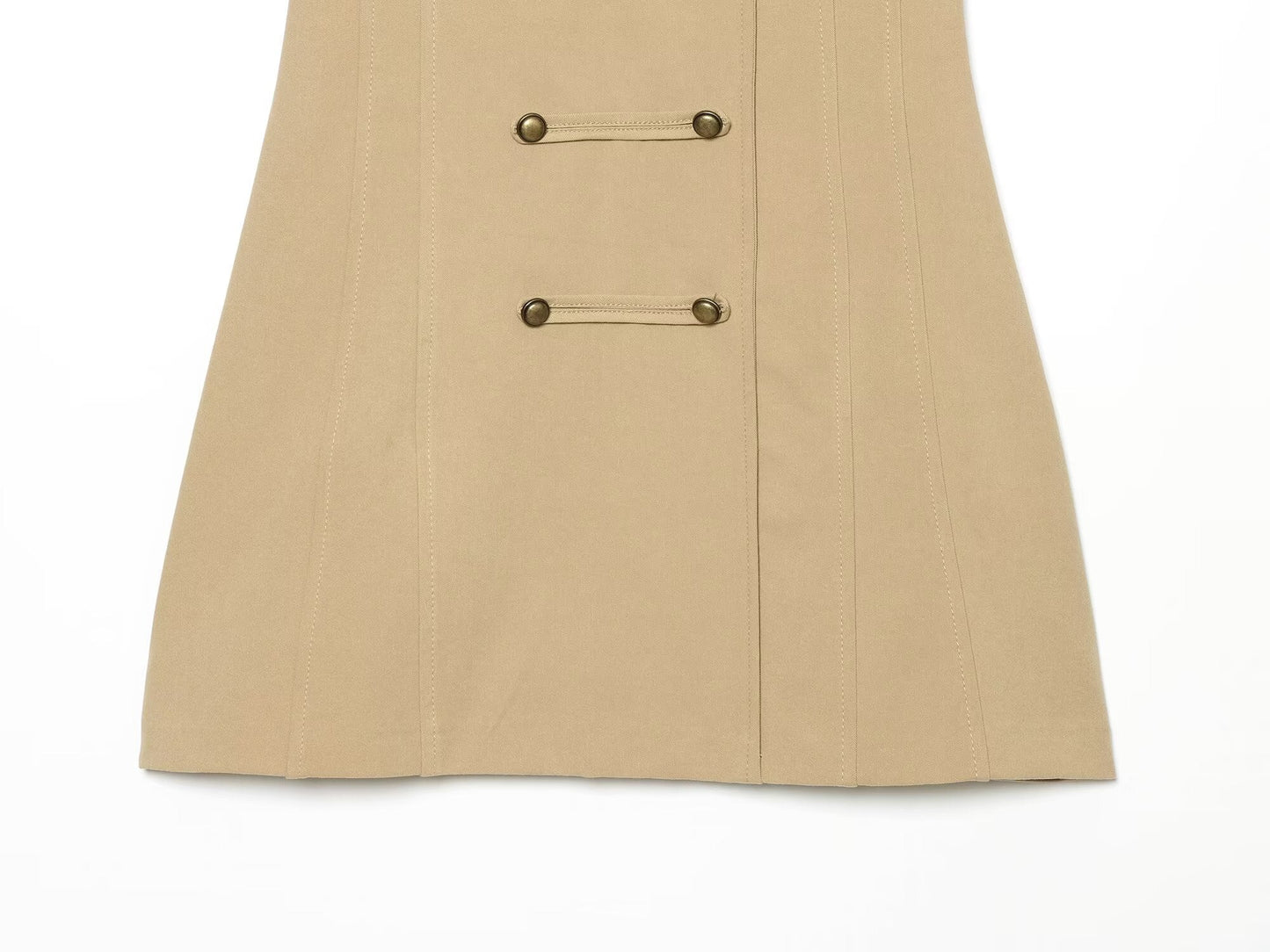 Women's buckle decoration mini dress