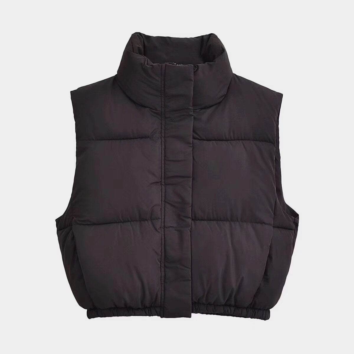 Women's short standing collar cotton vest
