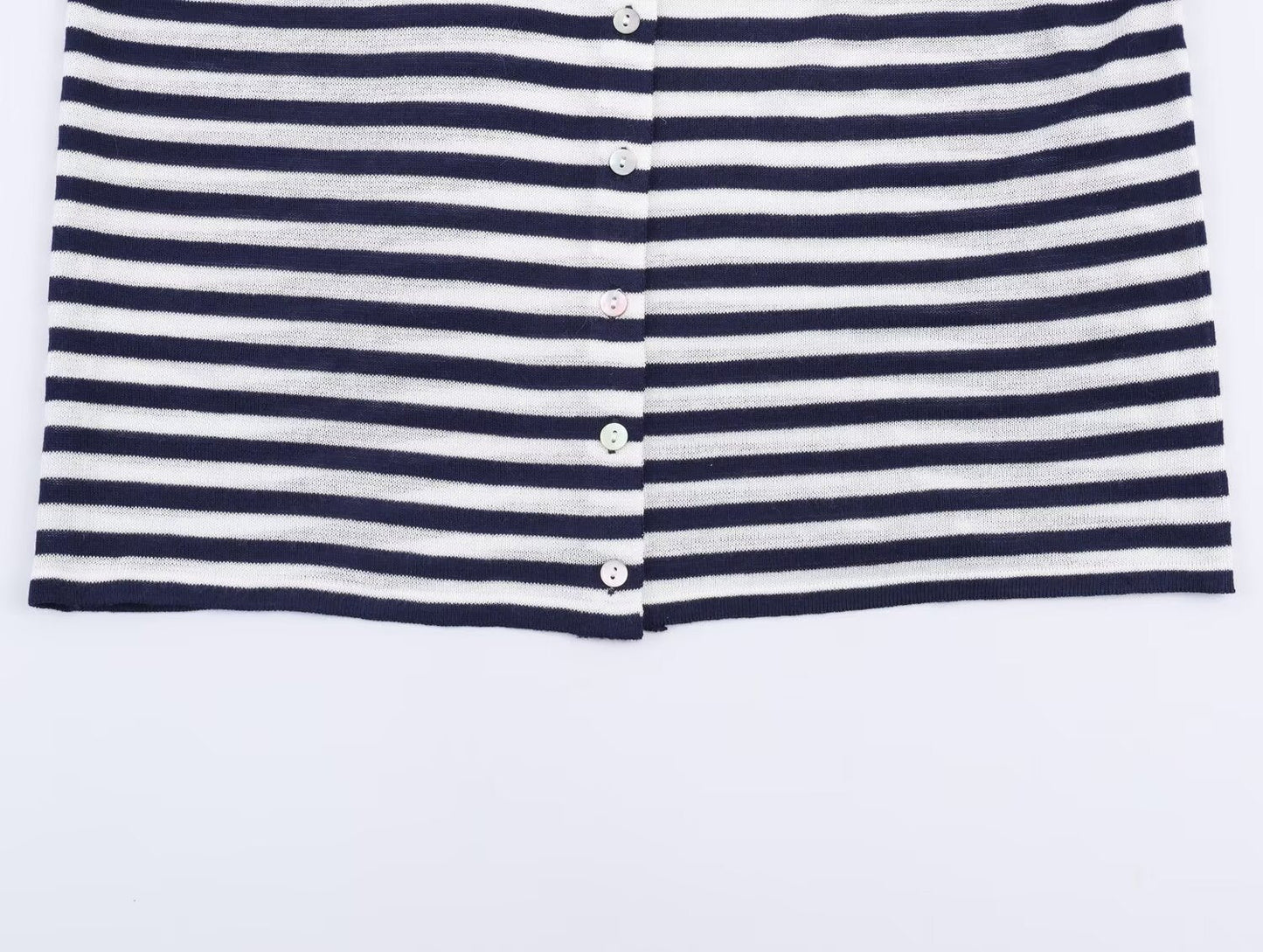 Women's comfortable O Neck striped knitted Coat