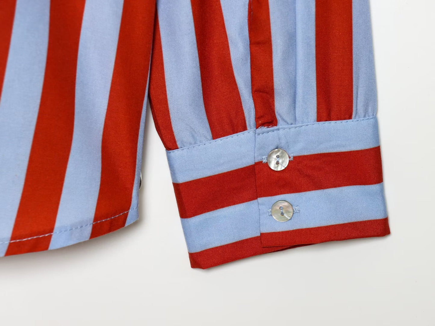 Women's bow decoration striped shirt