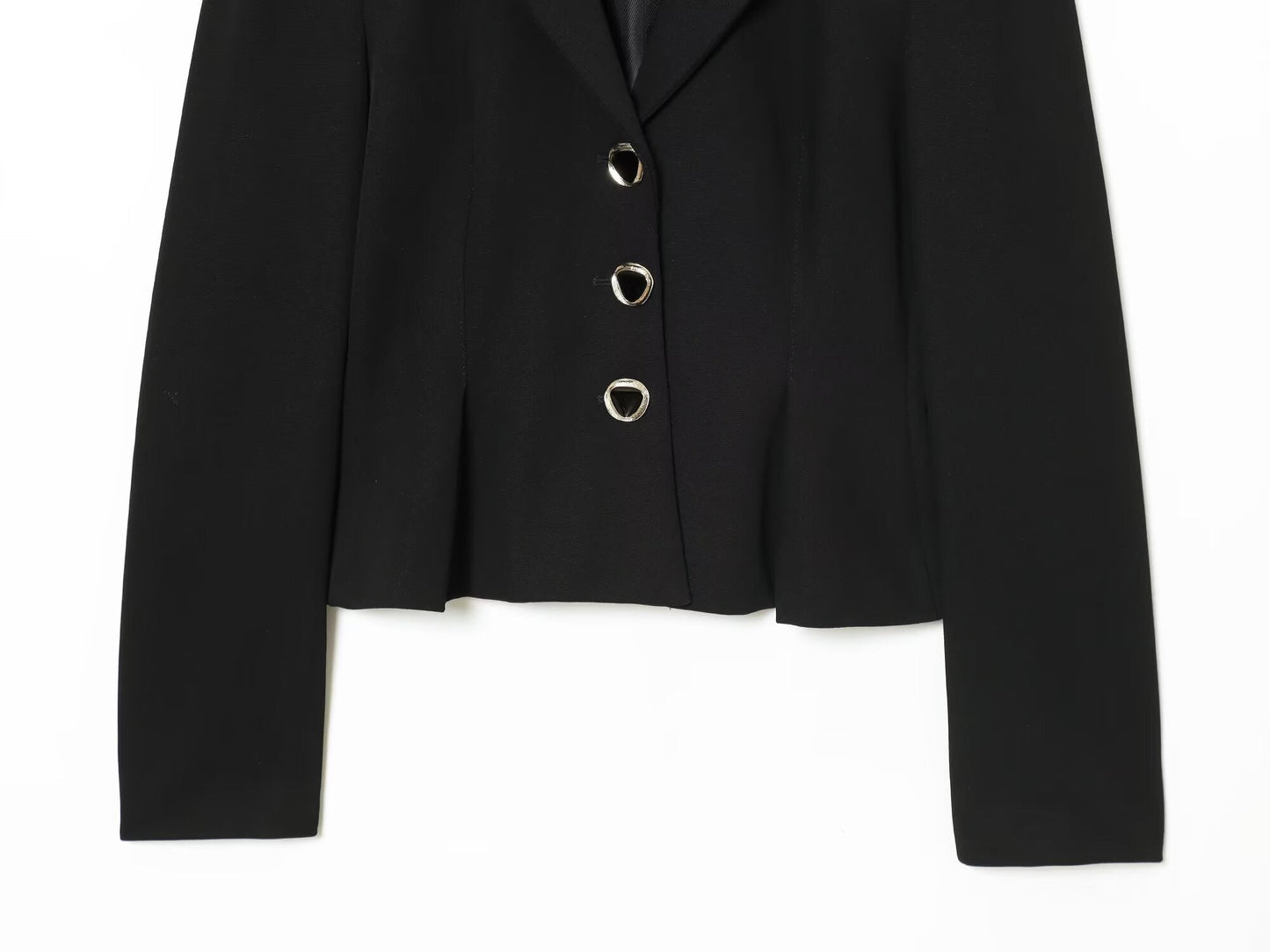 Women's new fashion bubble sleeve hem waist cinched suit jacket+Skirts suit