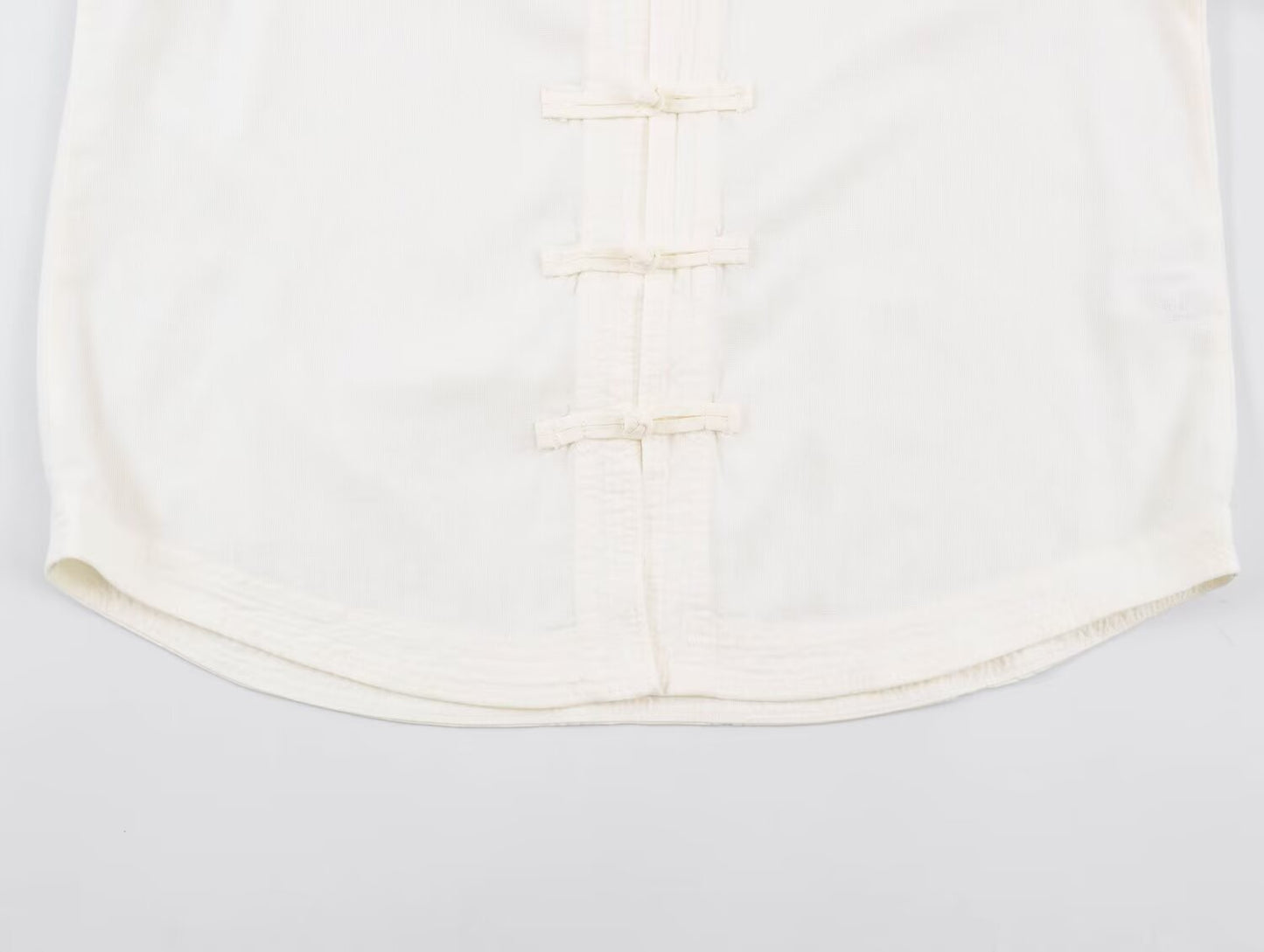 Women's rope knot buckle loose linen blended shirt