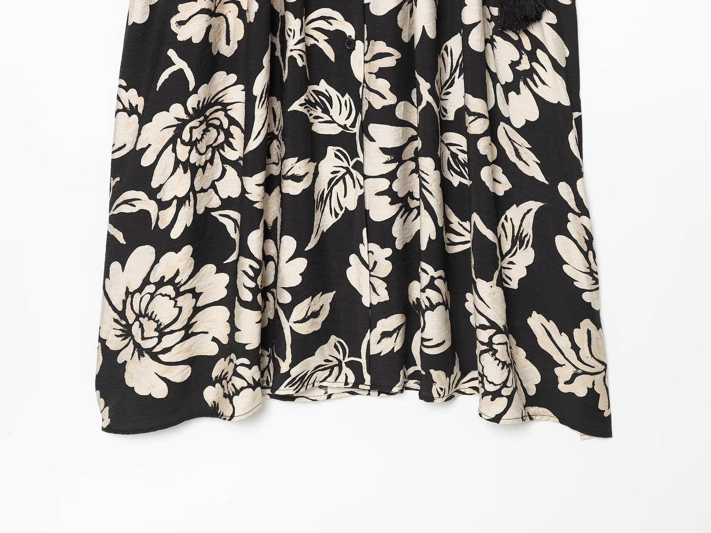 Women's printed V-neck MIDI dress