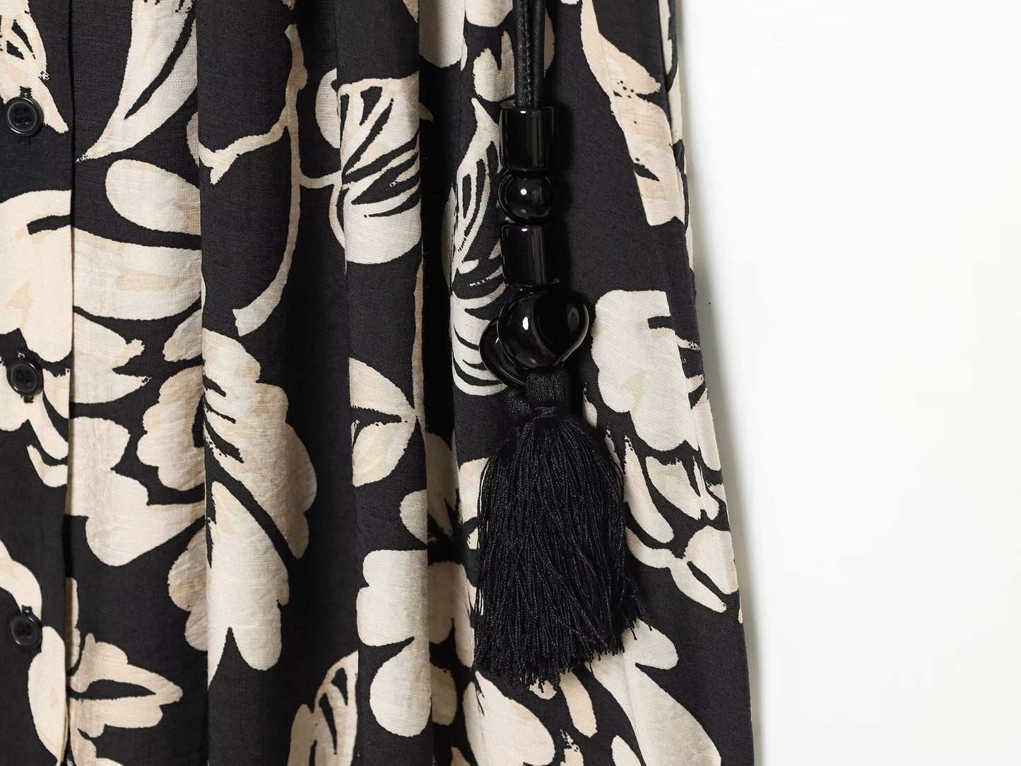 Women's printed V-neck MIDI dress