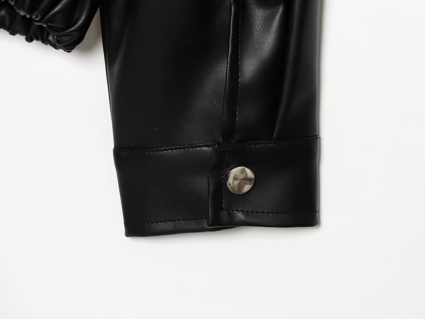 Women's casual lapel imitation leather jacket Coat