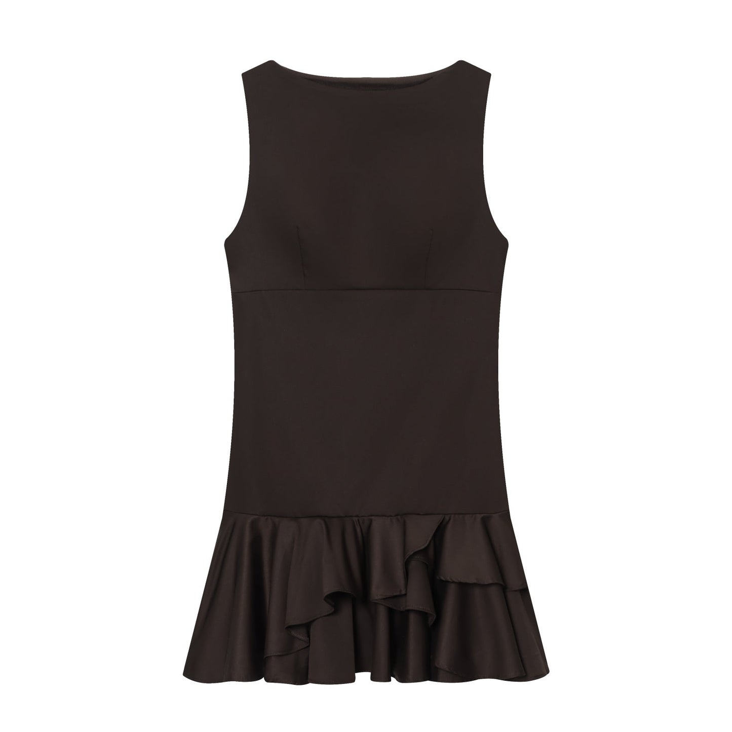 Women's new slim layered decoration sleeveless mini dress