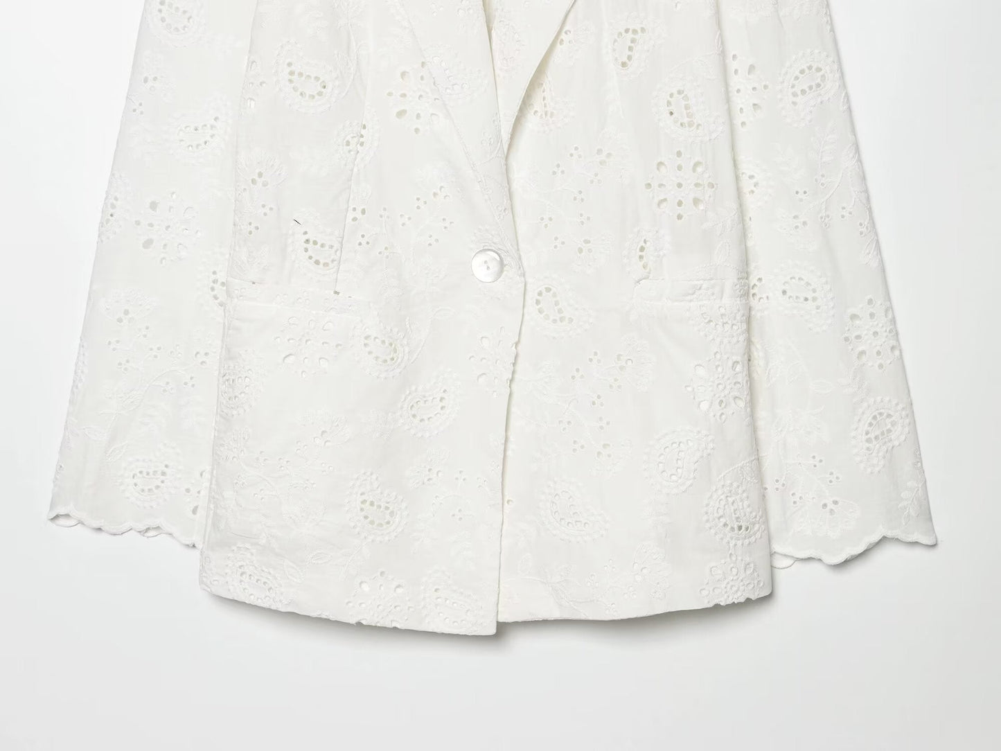 suit Women's 2 pieces with shoulder pads embroidered Blazer Coat+Shorts