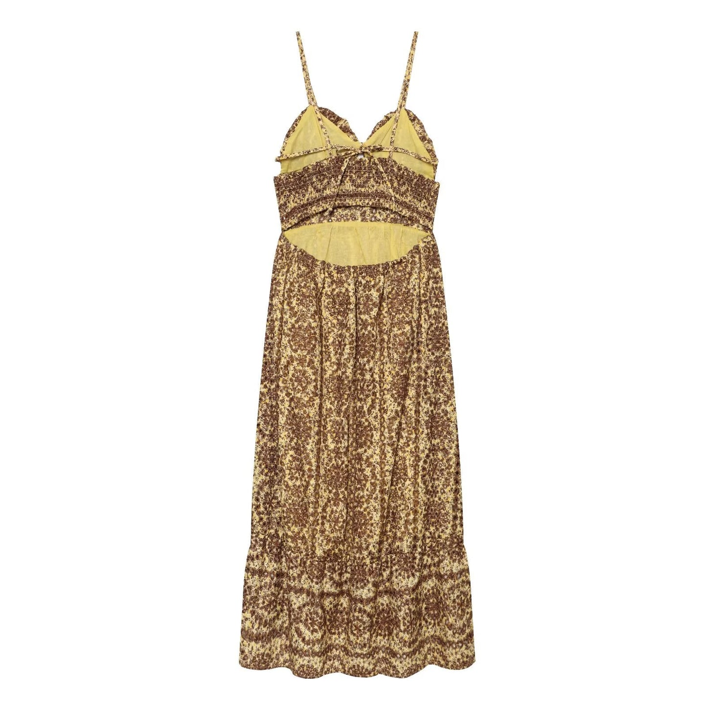 Women's open design embroidered suspender dress