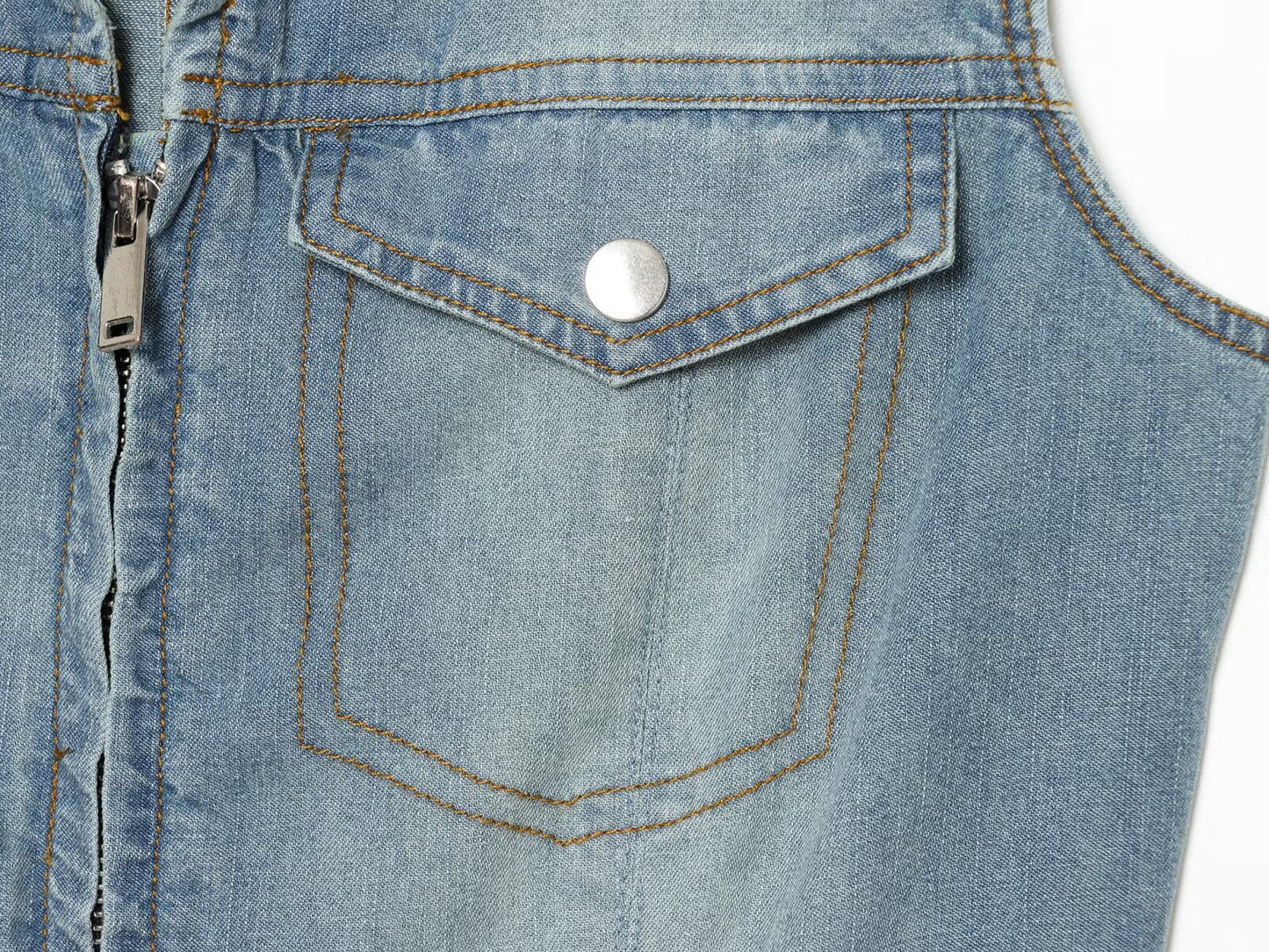 Women's sleeveless lapel denim dress