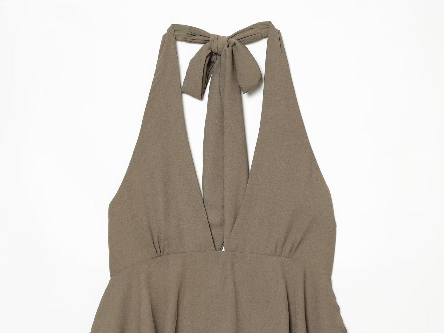 Women's layered decorative hanging neck mini dress