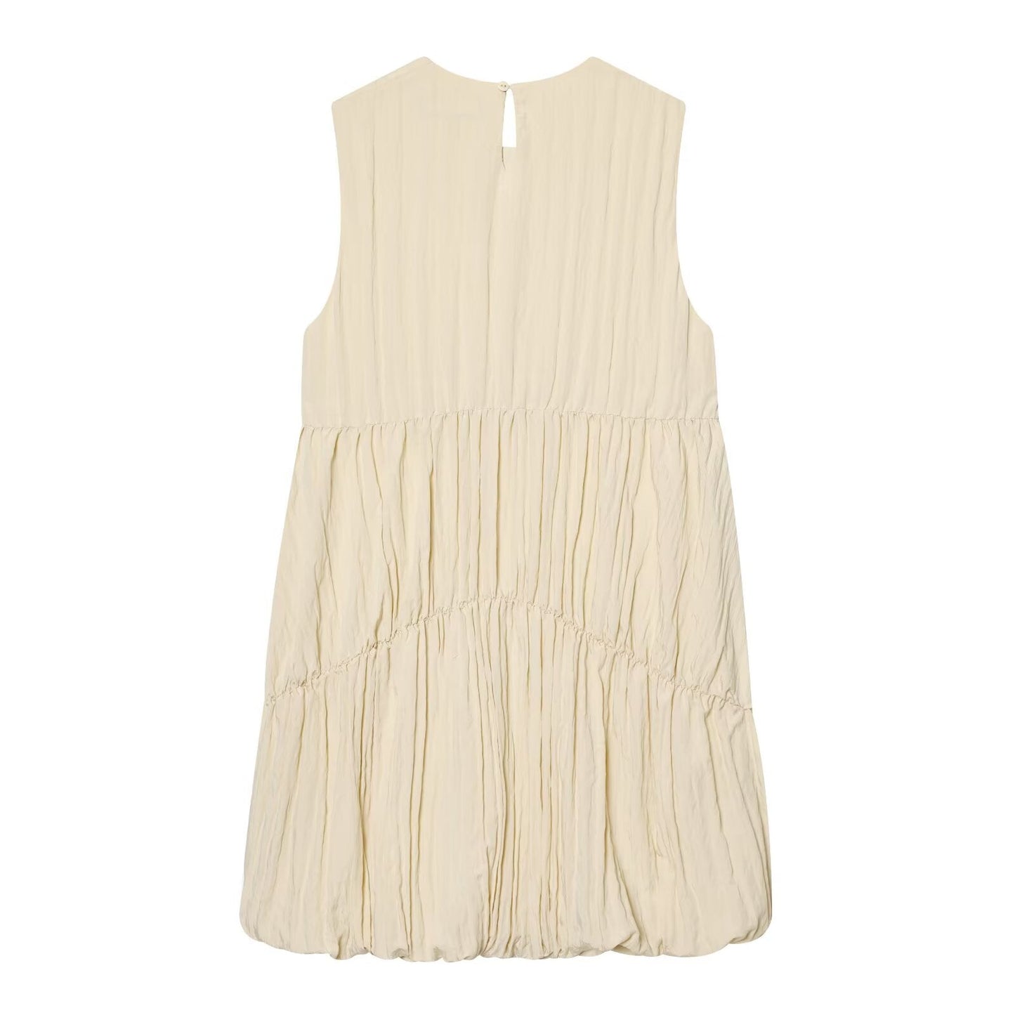 Women's balloon version pleated mini dress