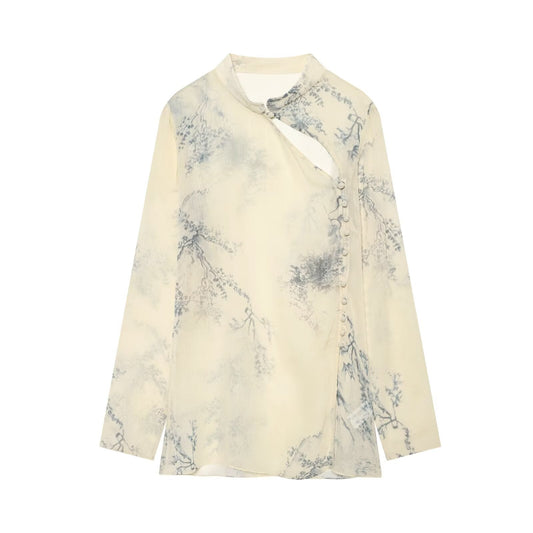 Women's comfortable printed button up shirt