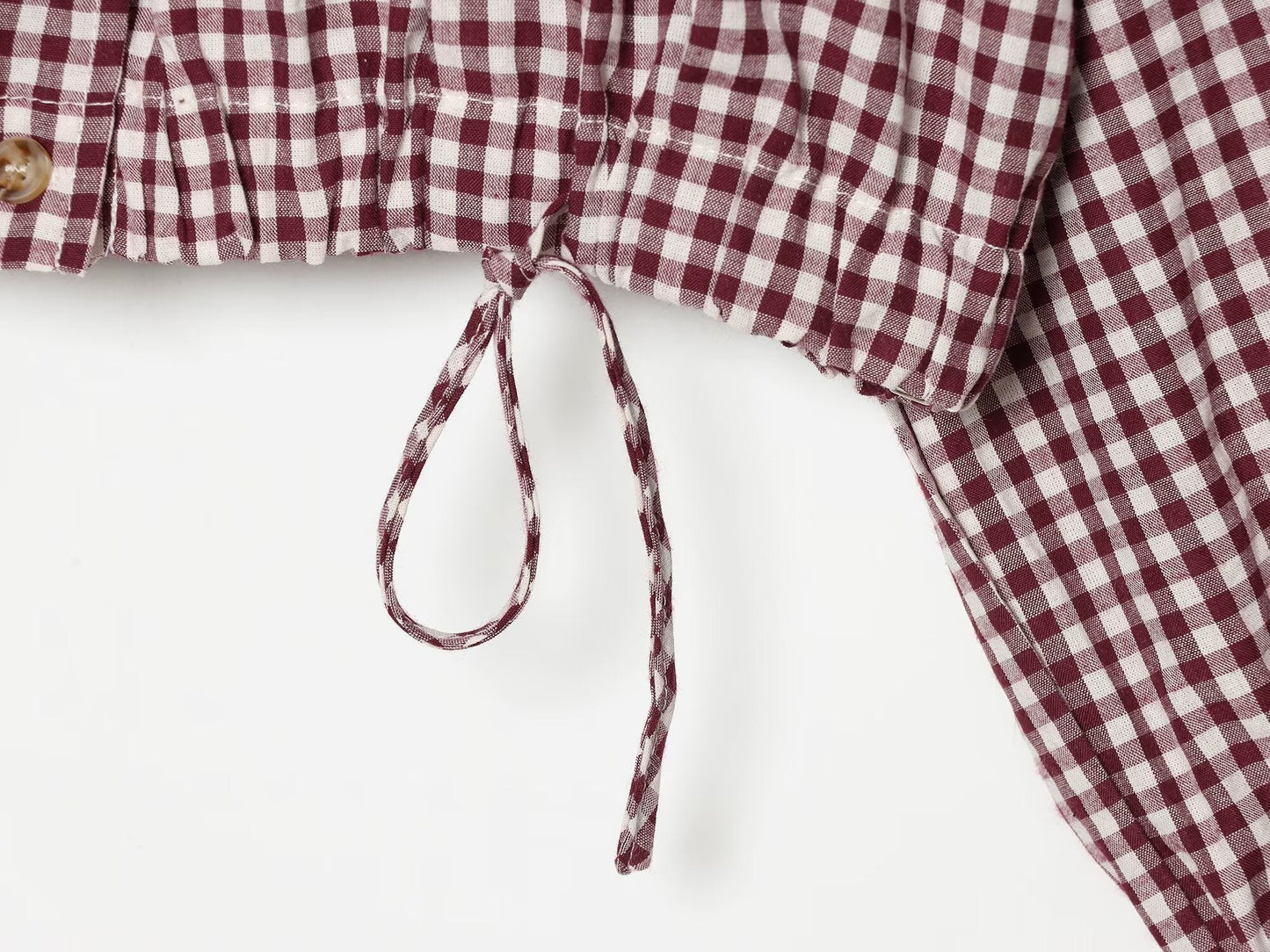 Women's with drawstring casual plaid Coat