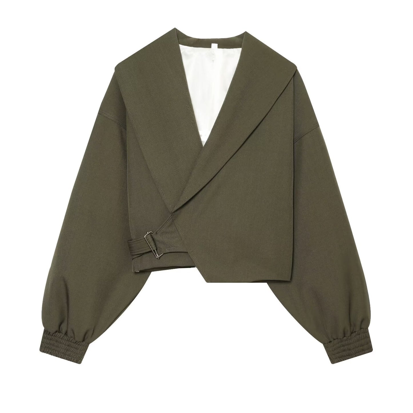 Women's buckle decoration casual short jacket