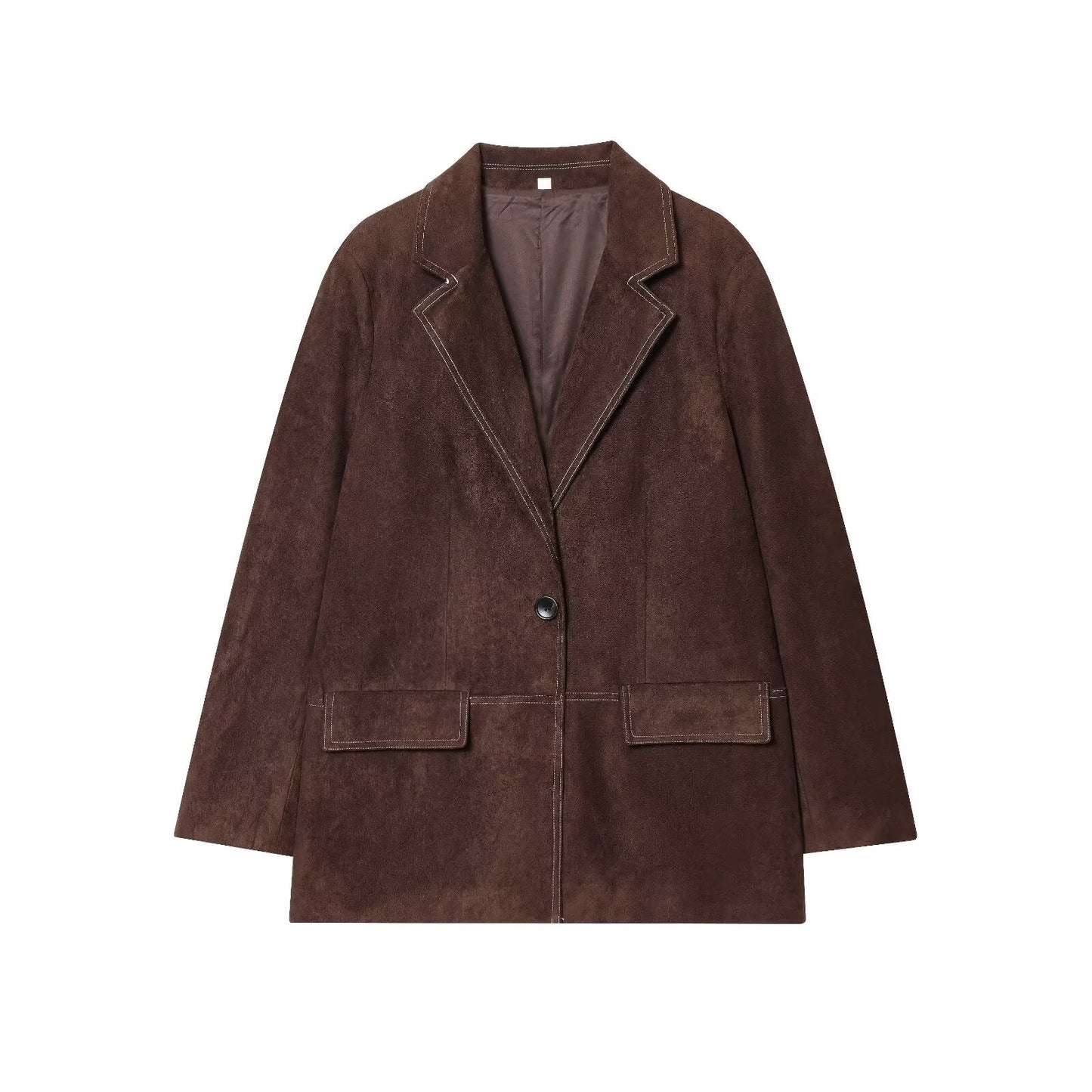 Women's new fashion loose Button-up straight suit jacket