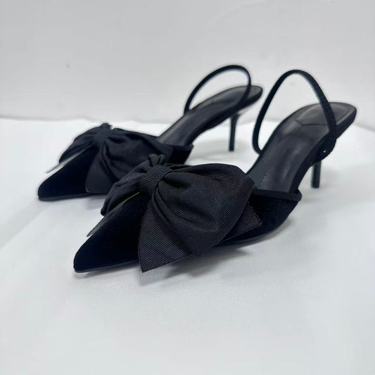 Women's new fashion bow decorative pointed high heels