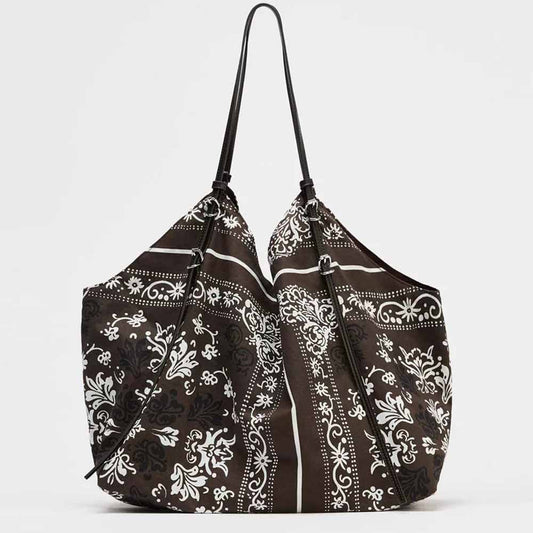 Women's new printed shoulder bag handbag shopping bag