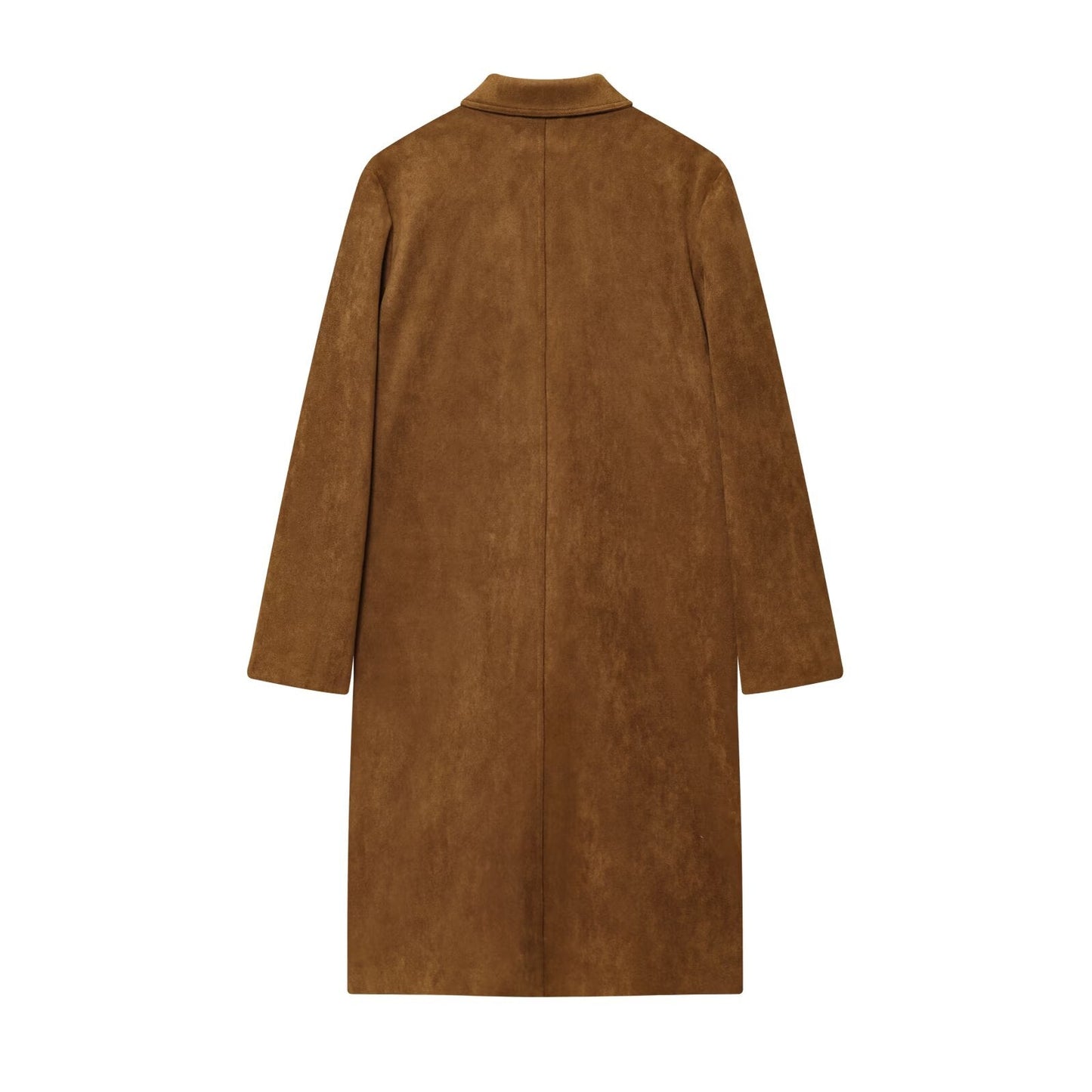 Women's new fashion anti suede effect long style lapel Coat