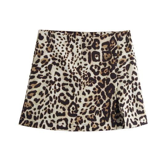 Women's Split design printed striped mini skirt