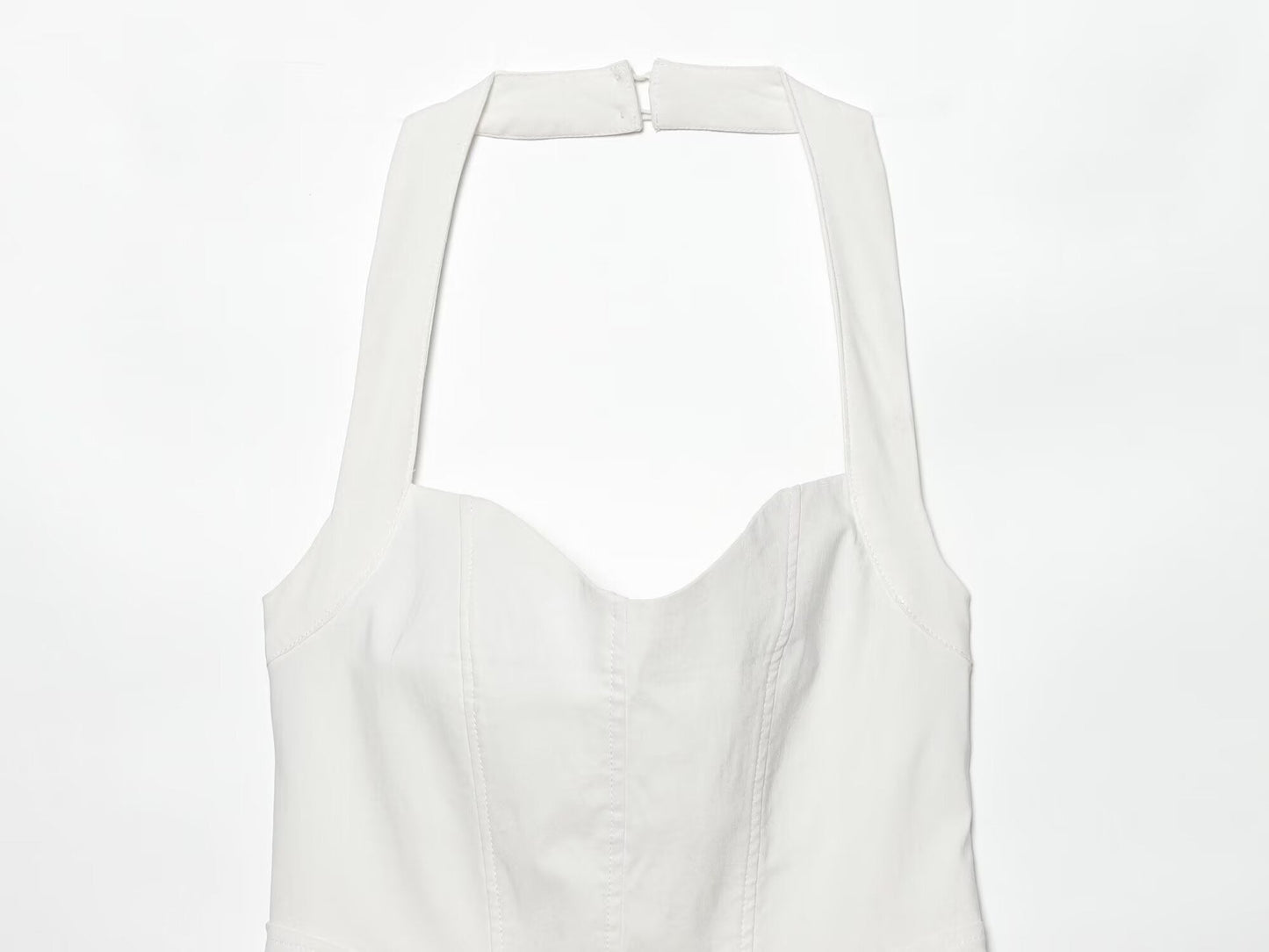 Women's sleeveless hanging neck wide hem dress