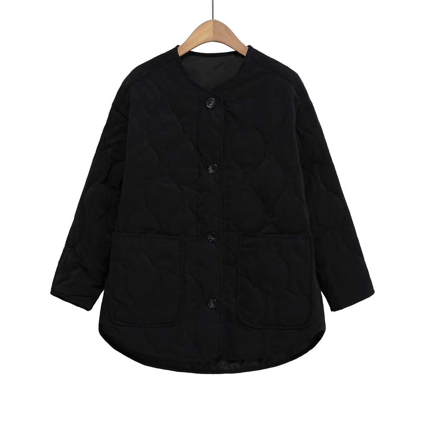 Women's loose satin textured cotton jacket Coat