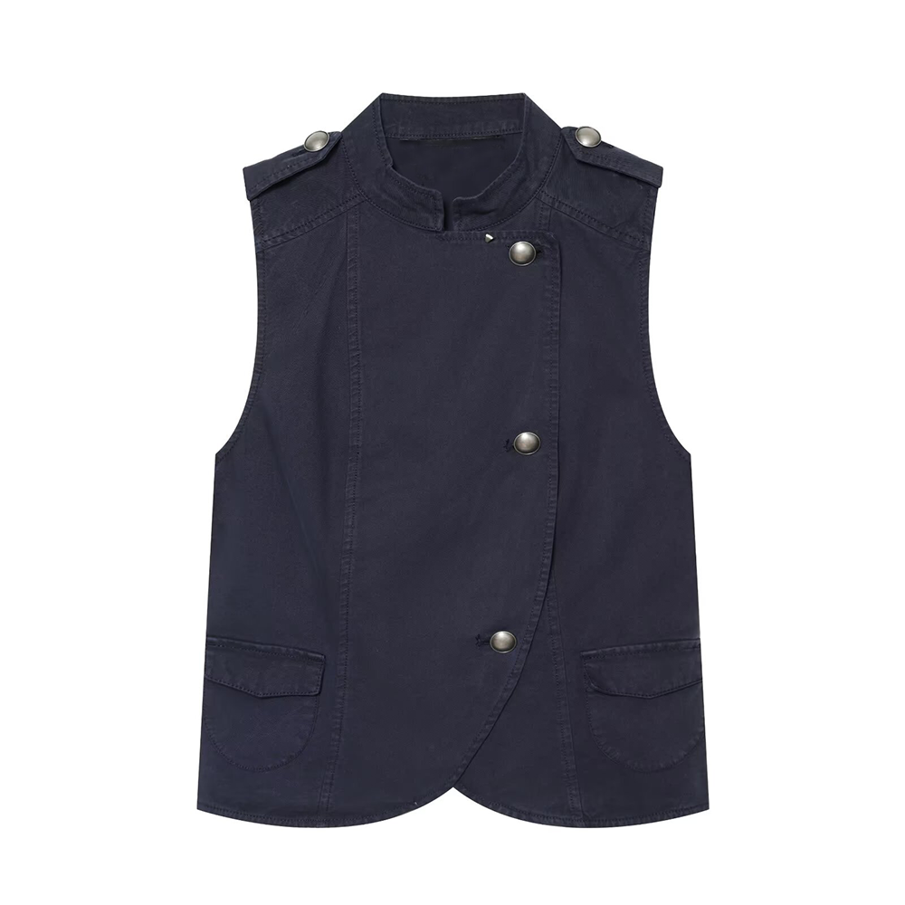 suit Women's 2 pieces breasted decorative vest style top+skirt