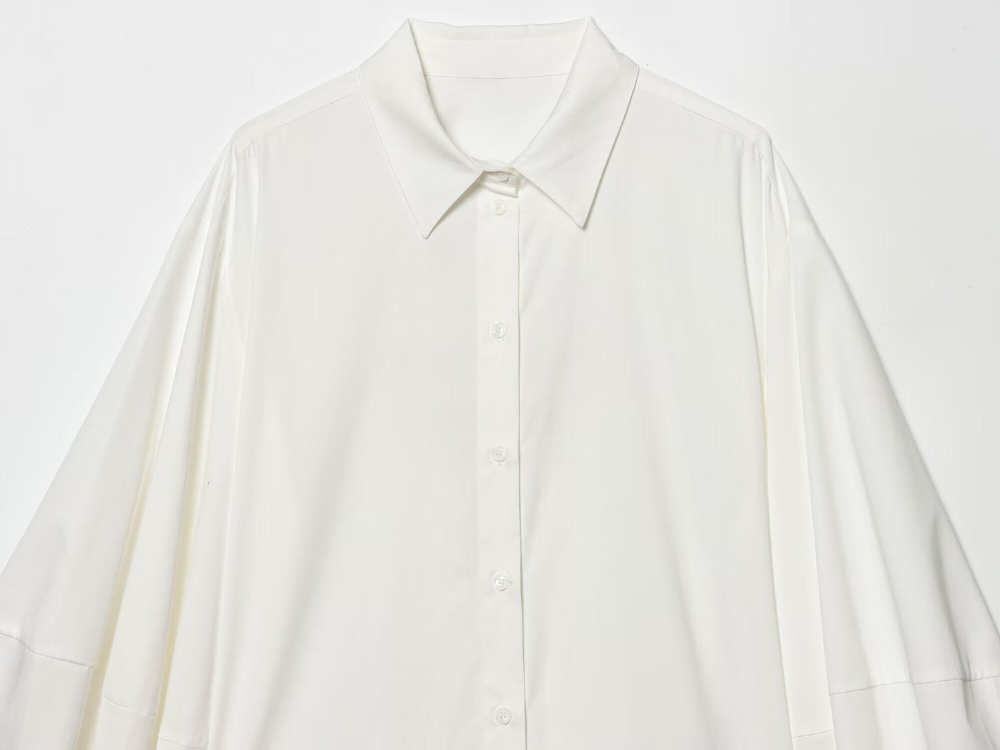 Women's loose puff sleeve poplin shirt