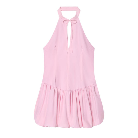 Women's backless halter neck mini dress