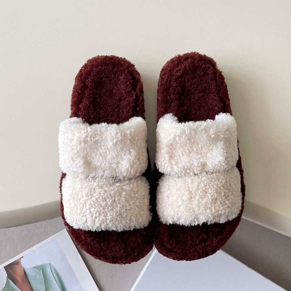 Women's new autumn and winter contrast color slippers