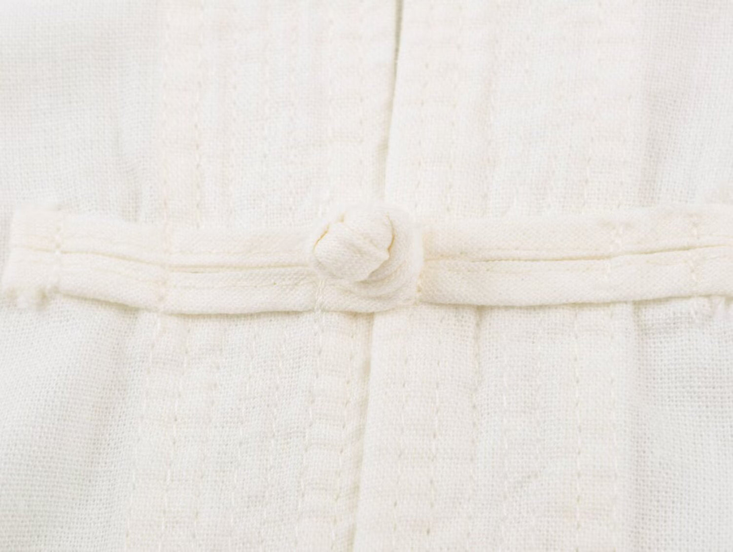 Women's rope knot buckle loose linen blended shirt