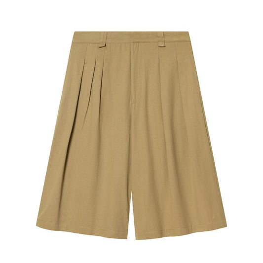 Women's pleated long style casual shorts