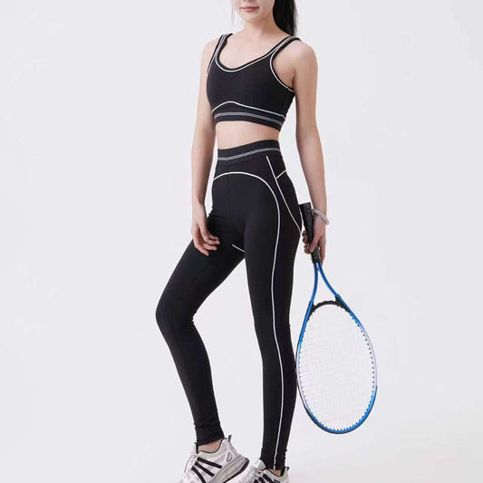 2026 women's new high elastic speed dry exercise yoga pants vest set