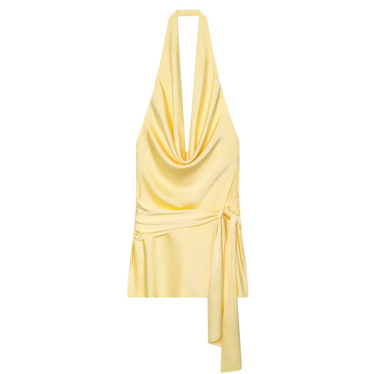 Women's satin textured belt mini dress