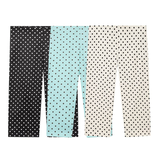 Women's slim casual polka dot cropped pants