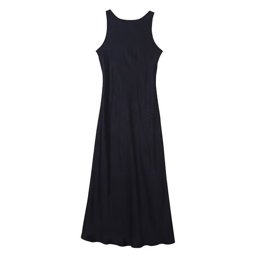 Women's O-Neck sleeveless backless dress