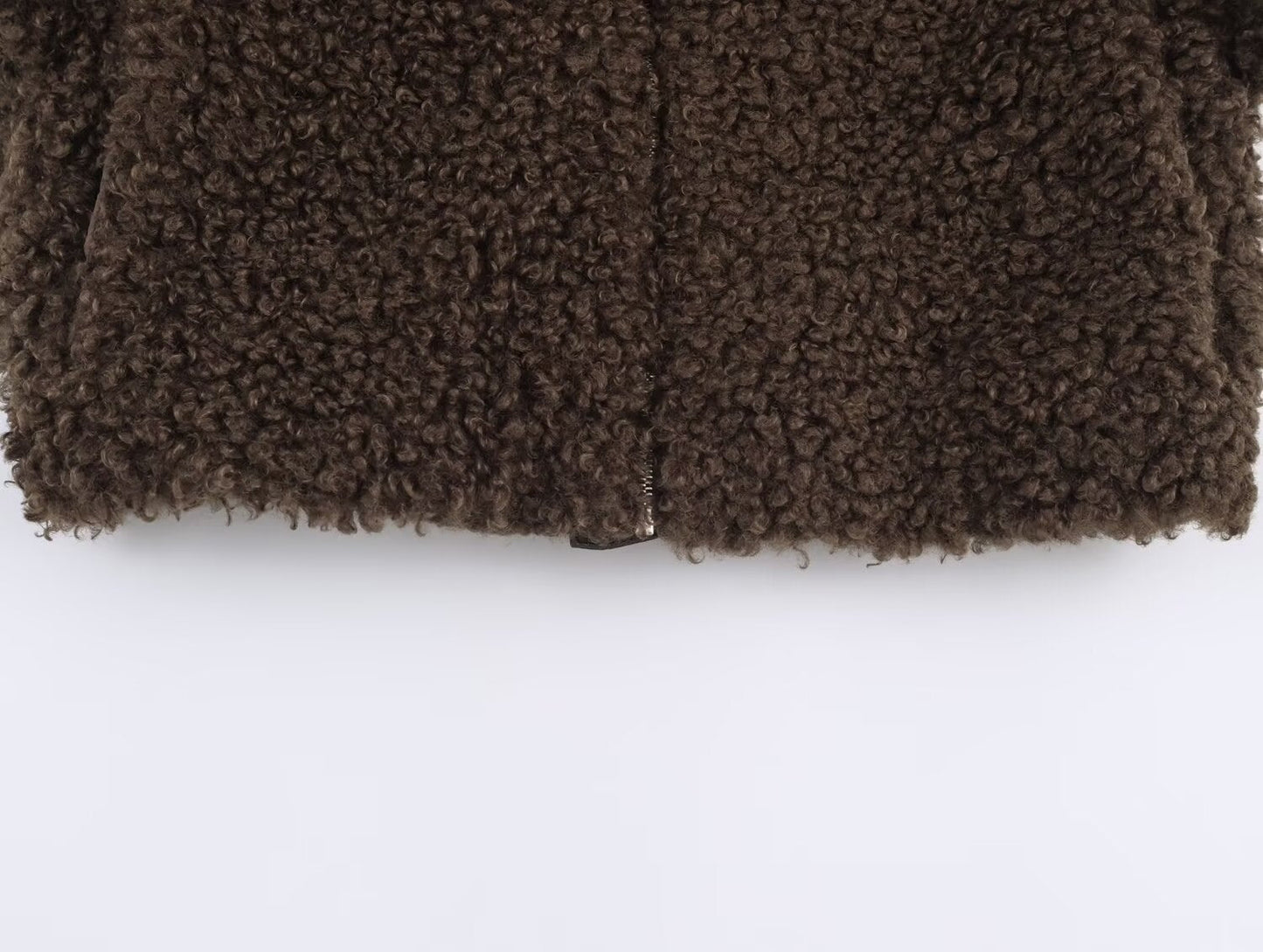 Women's short Lapel thick fleece jacket Coat
