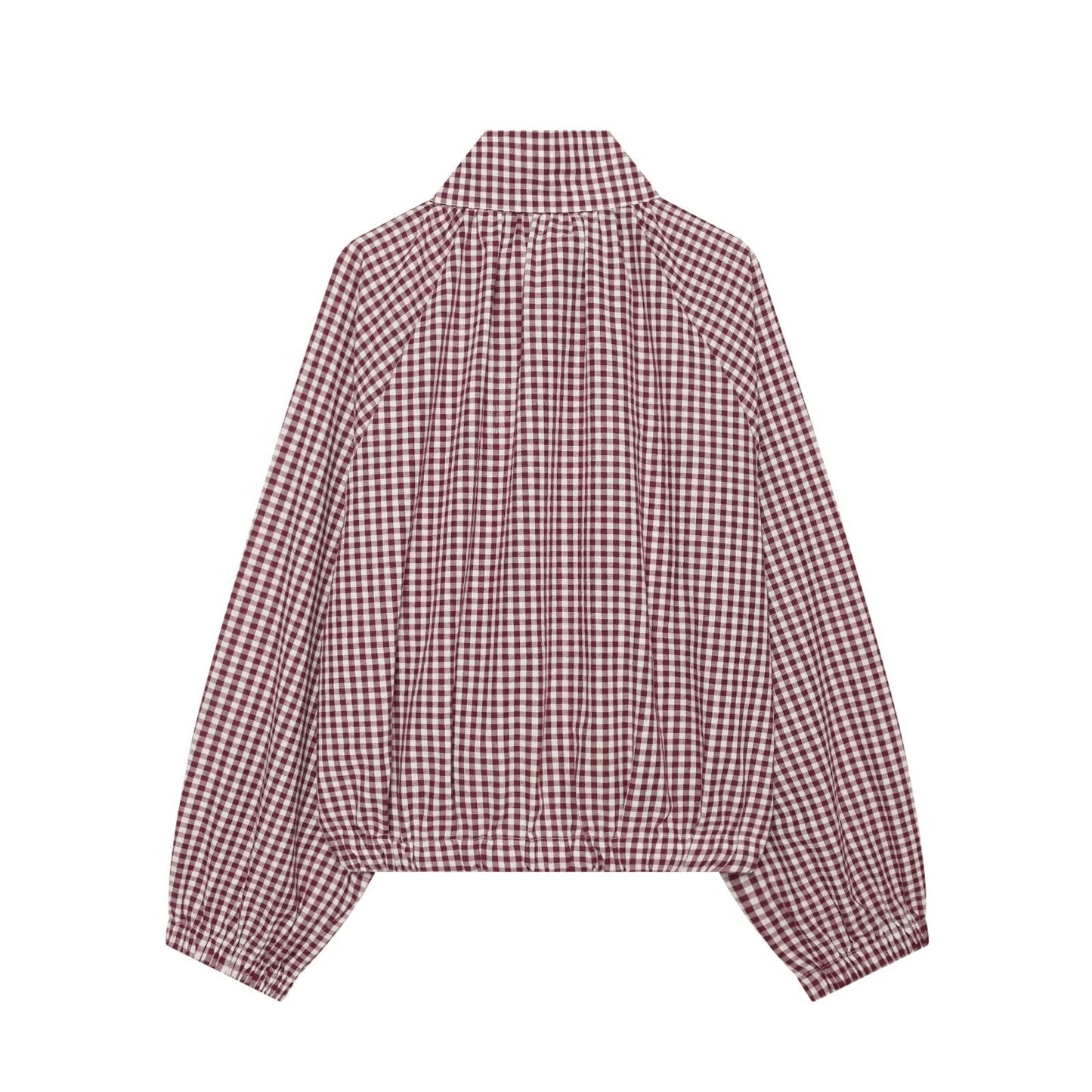 Women's with drawstring casual plaid Coat