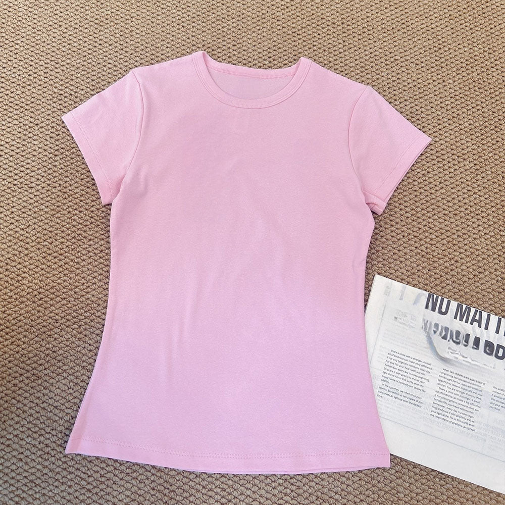 2026 women's new cotton comfortable slim short sleeve T-shirt