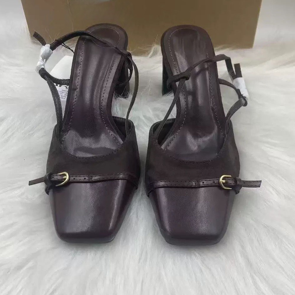 2026 women's new fashion square toe with thick heels.