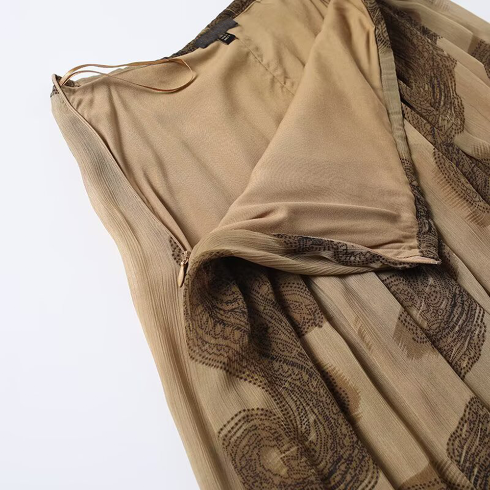 Women's casual retro printed MIDI skirt