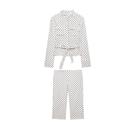 suit Women's 2 pieces polka dot shirt style Coat+Pants