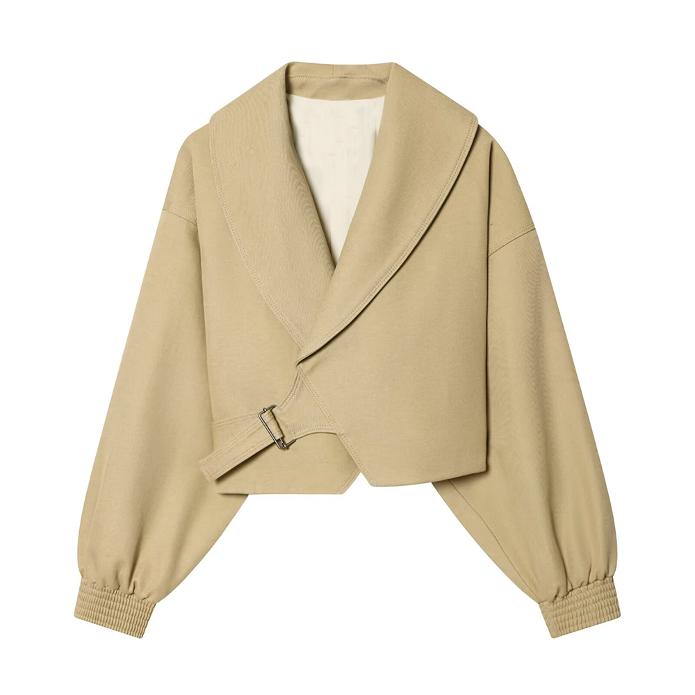 Women's buckle decorative short Coat