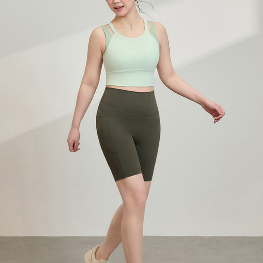 LU 2026 women's new running shockproof yoga vest shorts set