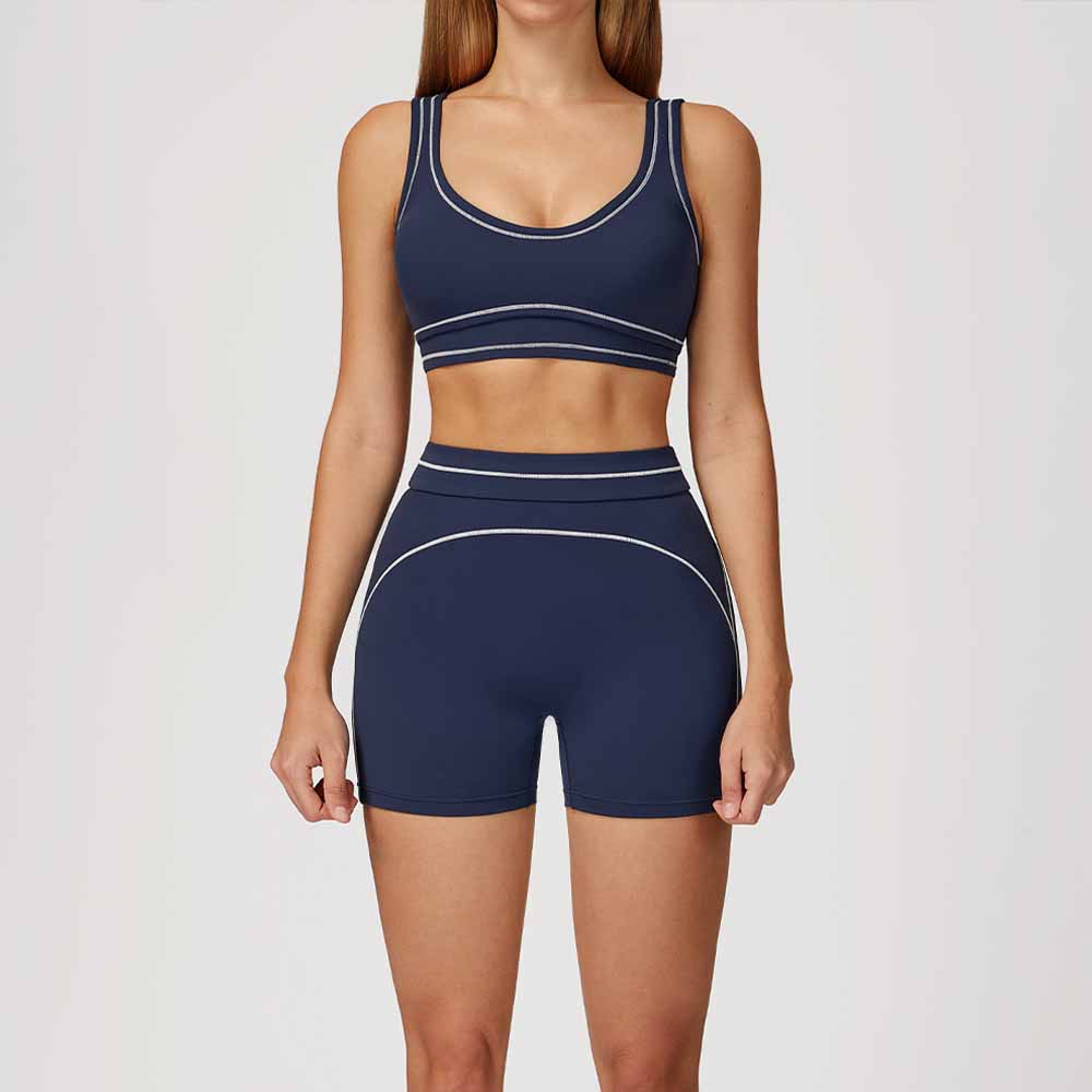 Women's new sanding bra+shorts yoga suit